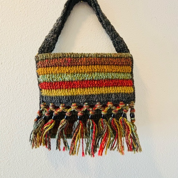 Multicolor Handwoven Fringe Bag - Picture 2 of 8